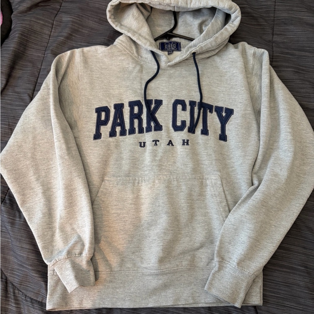 Park City Utah Hooded Pullover Sweatshirt - Gray